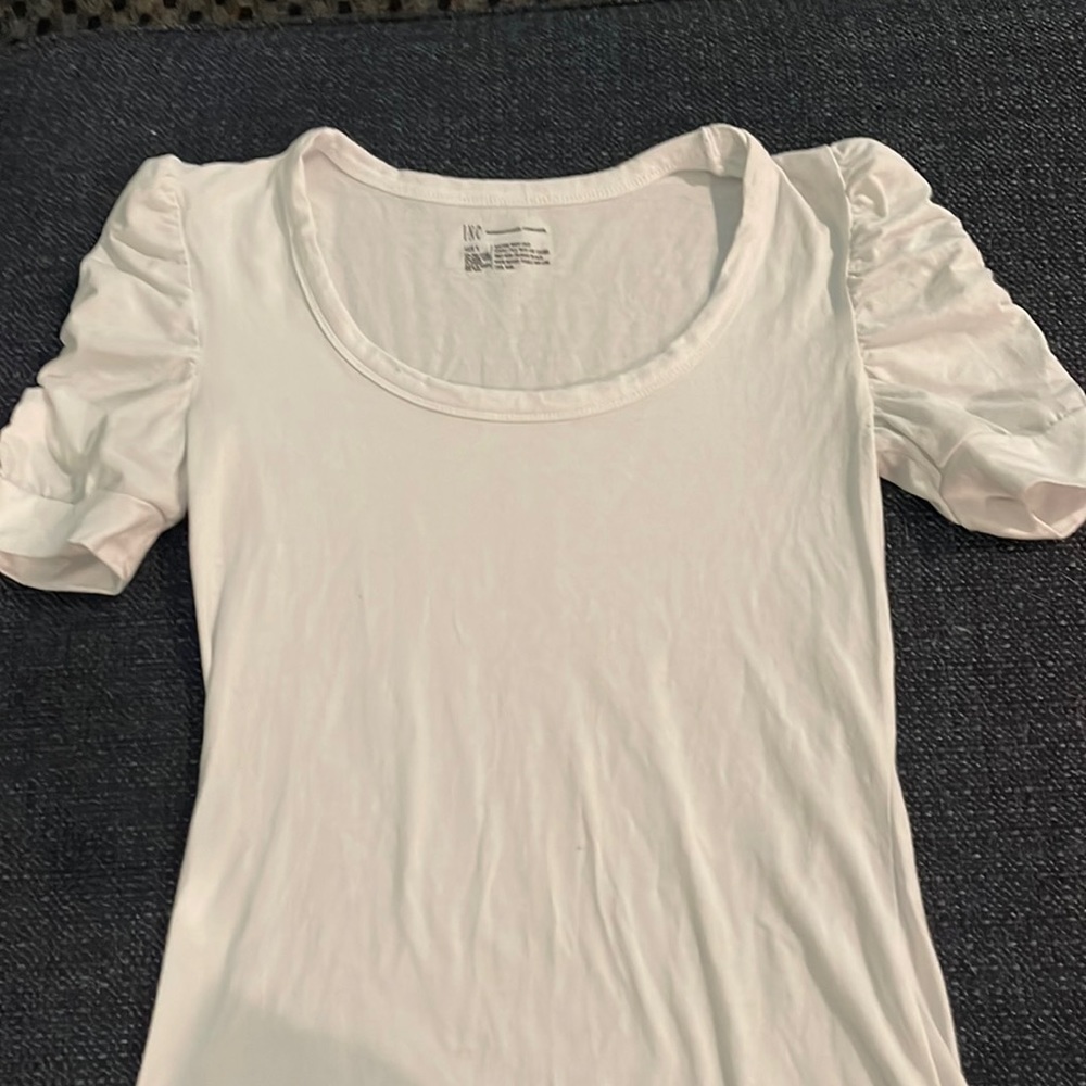 White t shirt with fancy short sleeves